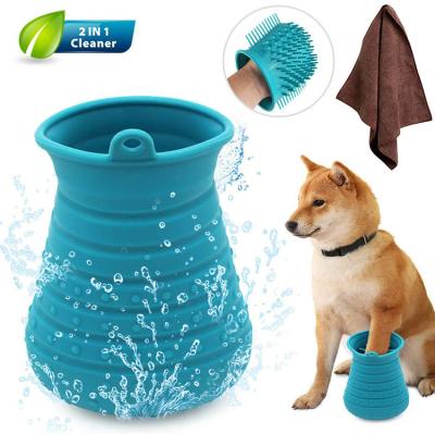 China Sustainable Comfortable Silicone Dog Feet Remover With Pet Towel For Dogs And Cats for sale