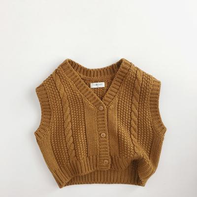 China Hot Selling Casual Solid Anti-Shrink Knitted Baby Kids Cotton Vests Toddler Fall Clothes for sale