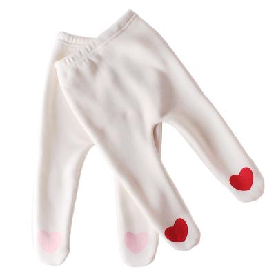 China New Fashion Anti-pilling Infant Pants Spring And Autumn Newborn Baby Girl Cute Heart Shaped Cotton Toddler Pantyhose for sale