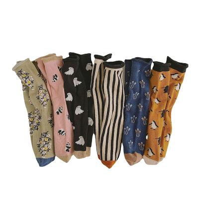 China Anti-slip Wholesale Cartoon Cotton Floral Baby Socks Kids To Slouch Long Socks for sale