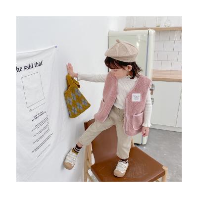 China Autumn Baby Clothes Boys Girls Vest Candy Color Tops Breathable Warm Baby Cardigan Vest for sale