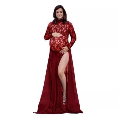 China Boutique Breathable Lace Sheath Long Maternity Maxi Dress Pregnancy Dress Maternity Dress Photography Shoot for sale