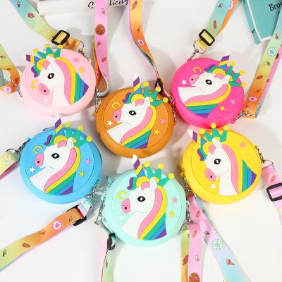 China Waterproof Women Unicorn Wallet Silicone Coin Purse Cute Dipper for sale