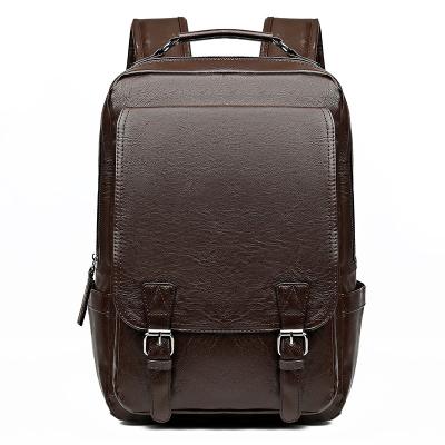 China Waterproof Computer Laptop Backpack PU Leather Men Travel Loptop Bag for sale