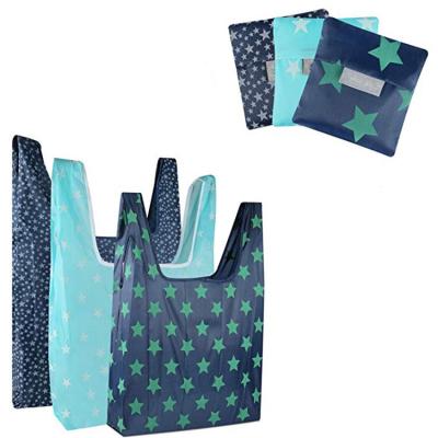 China Universal Fashion Grocery Handled Polyester Rpet Durable Foldable Bags for sale