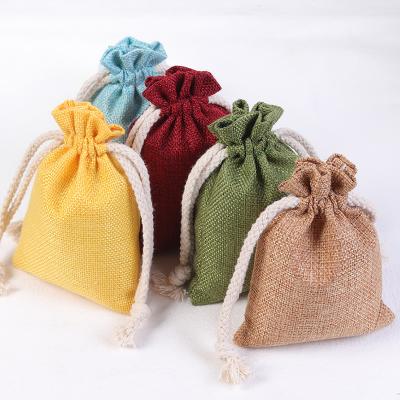 China Custom Logo Eco Friendly Eco Friendly Printed Pouch Burlap Burlap Drawstring Gift Bag for sale