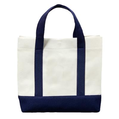 China Eco Friendly Reusable Promotional Interline Handled Tote Canvas Shopping Bag With Logo Printed Tote Bag Custom Made for sale