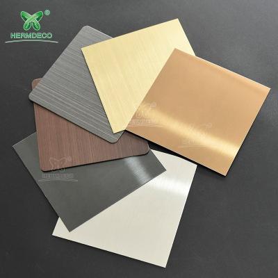 China Decoration & Netting Pvd Coating Steel Plate Hairline Stainless Steel Decorative Brushed Sheet for sale