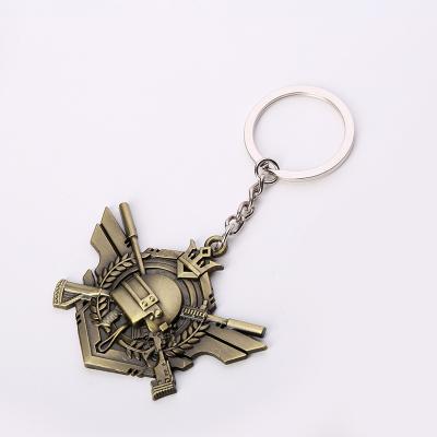 China Fashion Dropshipping Armor Helmet Pan 98k Rocket Gun Key Chain Ring Army Jewelry for sale