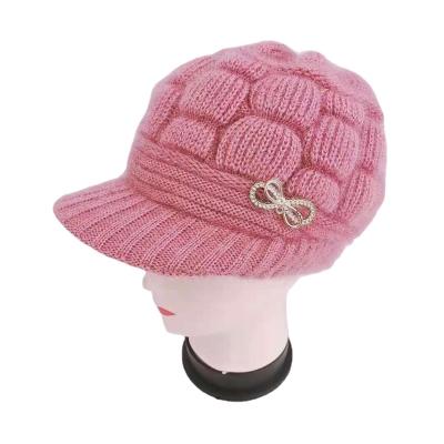 China Dropshipping COMMON Autumn and winter knitted hat plus velvet woolen woolen ladies hat fashion mother's wool thick warm hat for sale