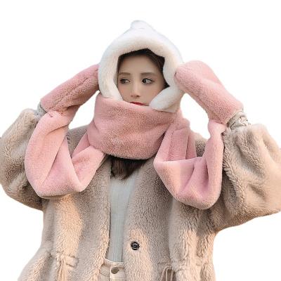 China Winter COMMON Korean Version Dropshipping Cute Plush All-match Hearing Protection Scarf Gloves Warm for sale