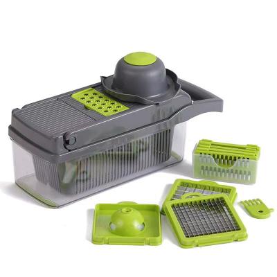 China Dropshipping Viable Vegetable Cutter Fruit Slicer Grater Shredders Drain Basket Slicers 8 in 1 Instrument Kitchen Accessories for sale