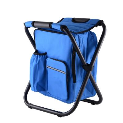 China New Arrival Fashion Folding Cooler Portable Bag Chair Insulated Backpack Cooler Camping Chair Creative Leisure Fishing Seat for sale