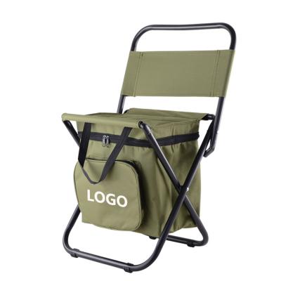 China Outdoor Portable Insulated Backrest Cooler Chair Insulated Folding Chair With Cooler Bag for sale