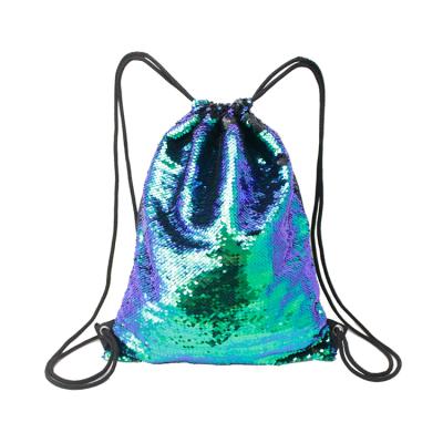 China Fashionable New Design Mermaid Sequin Backpack Waterproof Sports Drawstring Bag for sale