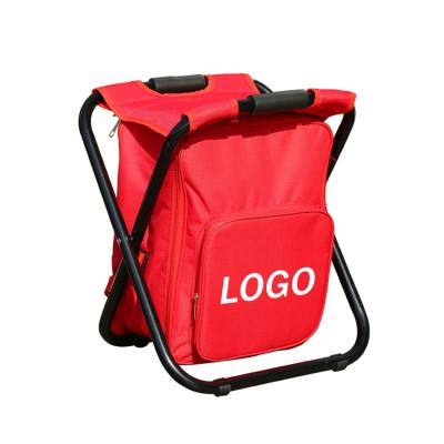 China Leisure Backpack Cooler Bag Chair Beach Chair Insulated Outdoor Folding Camping Chair With Storage Bag for sale