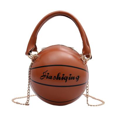 China Fashion Personalized Fashion Round Ball Chain Messenger Bag All-match Basketball Handbag Ladies Clip Shoulder Cross - Body Mini Handbag for sale