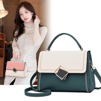 China 2021 New Fashion Women's Launch Bag Contrast Color Handbags Lady's Single-shoulder Bag Color Matching for sale