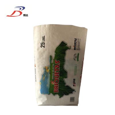 China Recyclable 50kg Bags Dimension Sugar Sack Fertilizer Wheat Flour Basmati Rice PP Woven Bags for sale