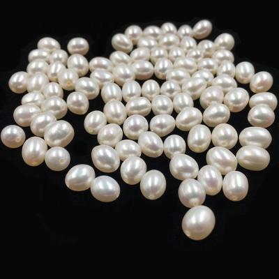 China Wholesale Loose White Oval Freshwater Loose Pearls Garment /Accessories/Jewelry DIY Decoration 6-7mm/For Freshwater Pearl Necklace for sale