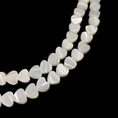 China High Quality and Competitive Price Wholesale 6mm Heart Shape Shell Beads Flat Straight Natural Pearlescent Hole for Jewelry Making Bracelet Earring for sale