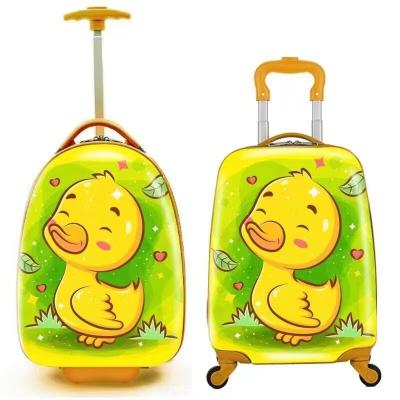 China Colorful Cute Kids ABS Pc Luggage With Custom Prints Kids Luggage Stylish Kids Spinner Suitcase For School Travel Trip for sale