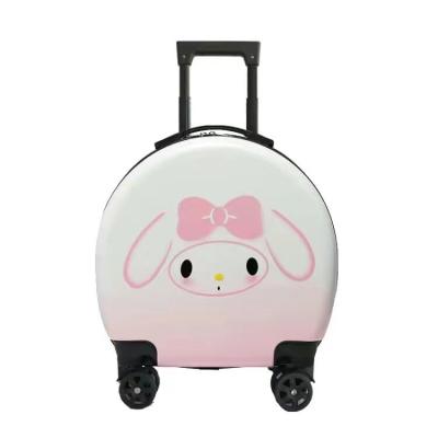 China Carry On Suitcase On Wheels Travel Rolling Luggage Kids Rounded Luggage Cabin Trolley Bag Cute Small Case for sale