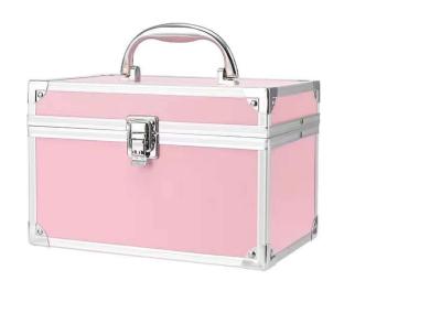 China Multi-Color Makeup Cosmetic Case Factory Direct Sale Aluminum Train Case With Lock for sale