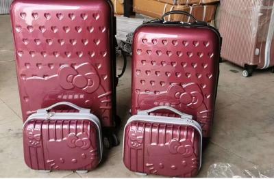 China OEM Pink Color Travel Suitcase With Spinner Wheels Personalized Pattern Luggage 20inch Carry On Bag Lightweight Suitcase for sale