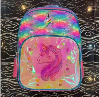 China Fashion Custom Backpack Girls Rainbow Sequin Backpack Outdoor Children'S Casual Backpacks For Girls Unicorn School Bag for sale