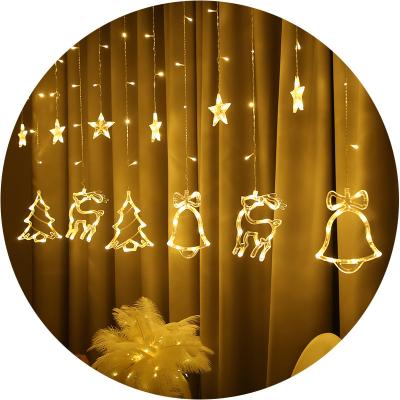 China Hesheng 138led Icicle/Net Fairy/Curtain Lights Diwali Festival Wedding Party Christmas Decoration Star Bell Reindeer Tree Curtain Window for sale