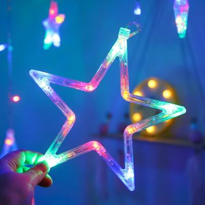 China Icicle/Net/Curtain Lights Hesheng Decoration Warm White Stars LED String Fairy Lights Curtain Light Christmas Home Lighting 138 LED for sale