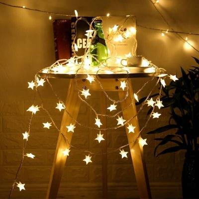 China Hesheng Wholesale Outdoor Solar String Lights Holiday Lighting Star Christmas String Lights Outdoor Christmas Solar String Lights For Christmas Decoration for sale