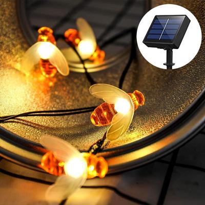 China Holiday Warm White Outdoor Garden Waterproof Solar Bee String Lights for sale