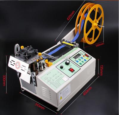 China CLOTHING Band Knife Cutter Automatic Elastic Hot Ribbon Woven Webbing Belt Cutting Machine for sale