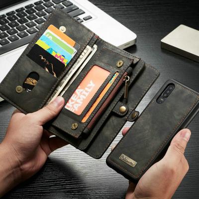 China Free Shipping Magnetic PU Leather Wallet Case Purse Mobile Phone Case For Huawei P20 Lite Wallet Flip Phone Case With 14 Card Slots for sale