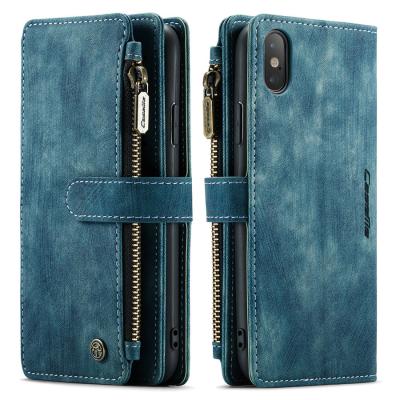 China Anti-drop CaseMe For OPPO Reno 6Z Case 3 in 1 Zipper Card Slots Holder Phone Case For OPPO Reno 6 Pro A16 A15 Wireless Charging Leather Case for sale