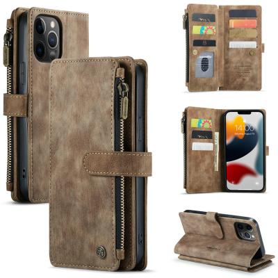 China Anti-drop CaseMe Case For VIVO X70 pro plus PU Leather Zipper Premium Soft Flip Folio Wallet Card Slot Kickstand Protective Case For VIVO for sale