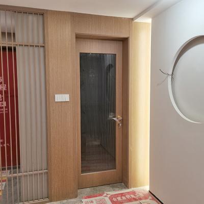 China Waterproof Kitchen Wooden Interior Door With Glasses Stained Frosted Glass Internal Wooden Doors for sale