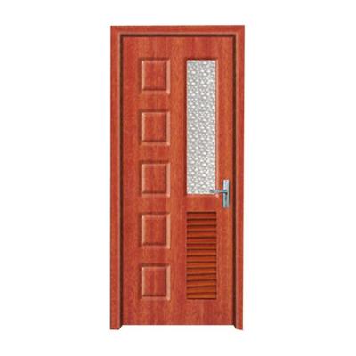 China Modern Custom Project PVC Glass Insert Louvered Interior Bathroom Doors for sale