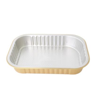 China Baking(Hotel Made In China 8011 Gold Hospital Take Away Container Food Tray For Sale for sale