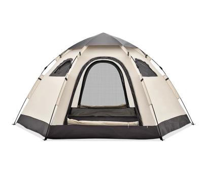 China Diamond Ground Nail Professional Sun-Proof Hexagonal Waterproof Outdoor Multi-person Automatic Hexagonal Camping Tent for sale