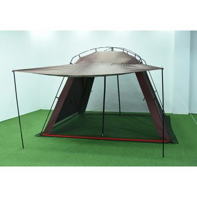 China Customized Four Corners Four Person Windproof Double Layer 3-4 Camping Sunscreen Sunshade Sunshade Tent Customized Big Per Seat Space Roof Four Doors for sale