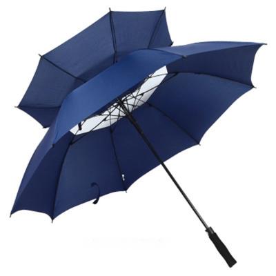 China Wholesale 2 Layer Spike Golf Duct Automatic Open Windproof Umbrella for sale