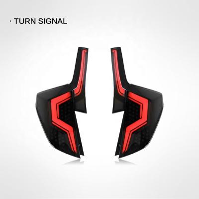 China High Performance LED Tail Light For Honda Fit/Jazz GK5 2014-2019 Tail Lamp Driving Taillight Flame Turn Signal Tail Light Honeycomb Tail Light for sale