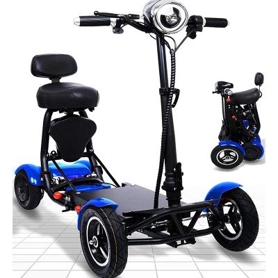 China Plastic Portable Light Weight Foldable 4 Wheel Mobility Travel Electric Powered Scooter for Elder Mobility Scooters and Wheelchair for sale