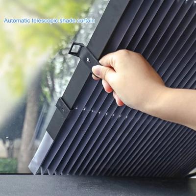 China Single color without pattern auto retractable front window shade car window shade sunshade windshielduv curtain cover sunscreen vehicle sunshade cover for sale