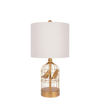 China Modern New Design Birdcage Metal Gold Animal Table Lamp for sale