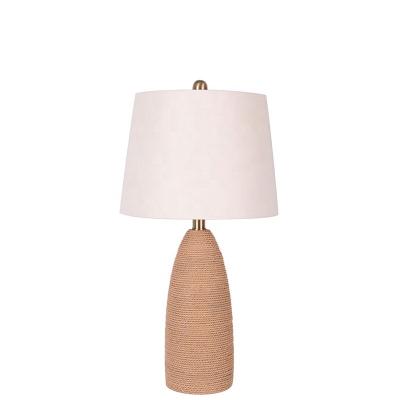 China 2020 Modern Design Convenient Coiling Rattan Wood Table Lamp for sale