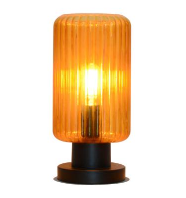 China Modern Antique Vintage Frame Lamp Orange Glass Body Mini Office Table Lamp for sale